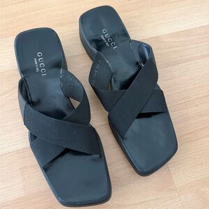 Gucci Women's Black Crisscross Sandals